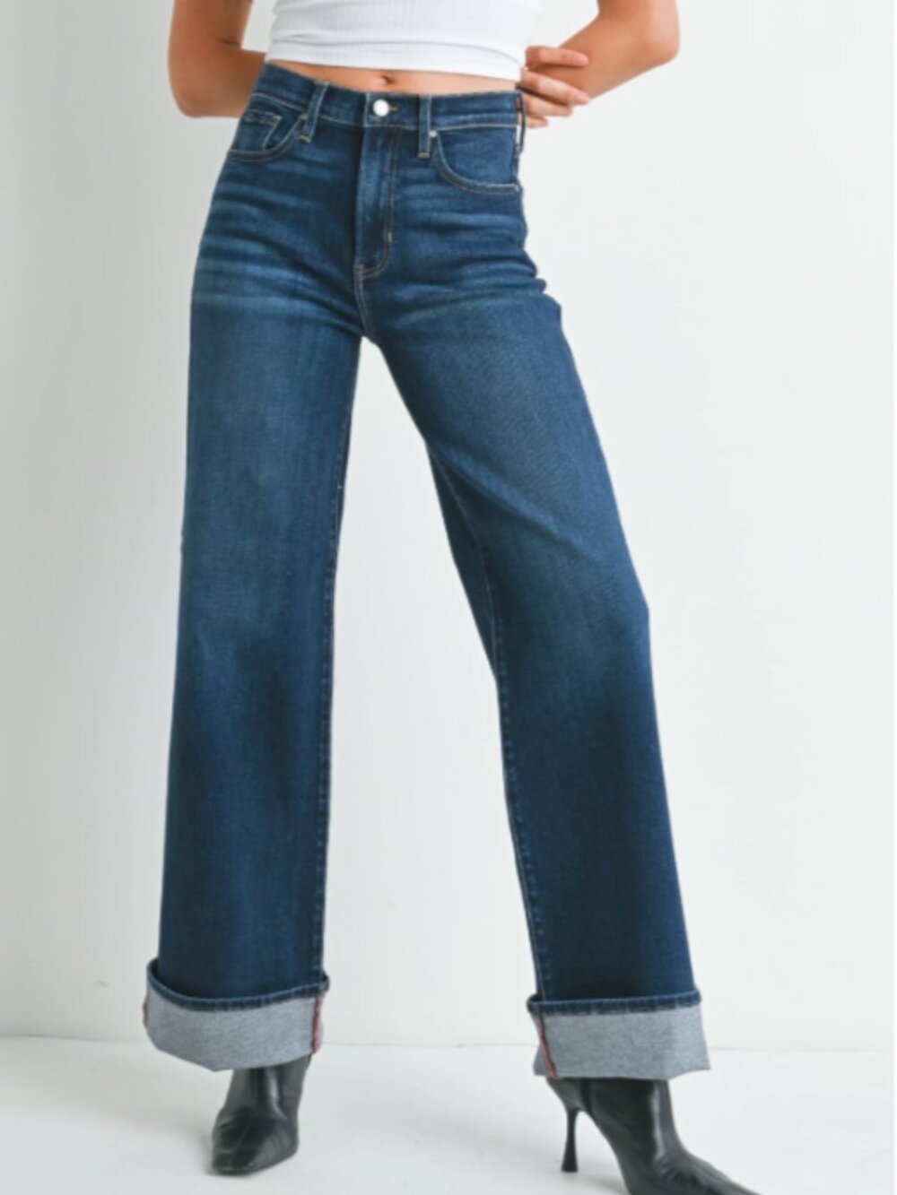 NWT Just Black Denim Cuffed Palazzo Jeans - Size 26